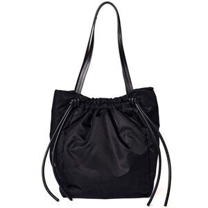 Proenza Schouler Nylon Drawstring Tote, Black